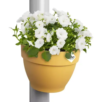 Elho Vibia Campana regenpijp bloempot 21x16cm honing geel - afbeelding 6