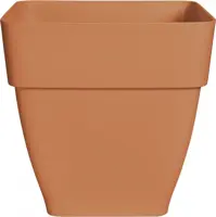 Elho Vibia Campana vierkant kunststof plantenbak 37x37 cm terra - afbeelding 2