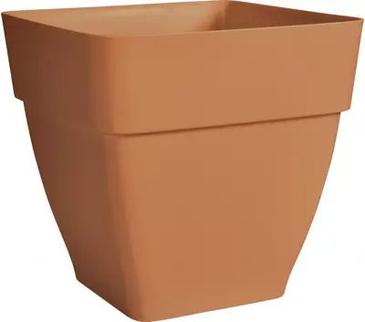 Elho Vibia Campana vierkant kunststof plantenbak 37x37 cm terra - afbeelding 1