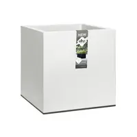 Elho vivo matt finish vierkant plantenbak met wielen 40 cm wit - afbeelding 2