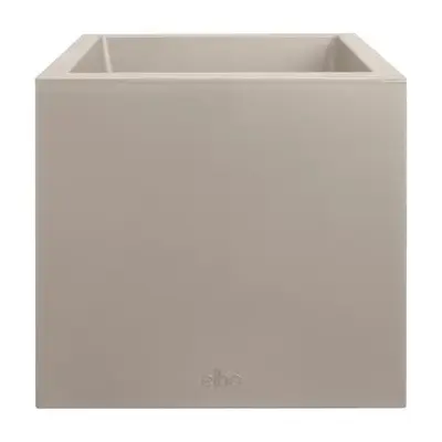 Elho Vivo next vierkant plantenbak met wielen 30cm paddenstoel beige - afbeelding 1