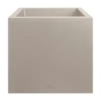 Elho Vivo next vierkant plantenbak met wielen 30cm paddenstoel beige - afbeelding 1