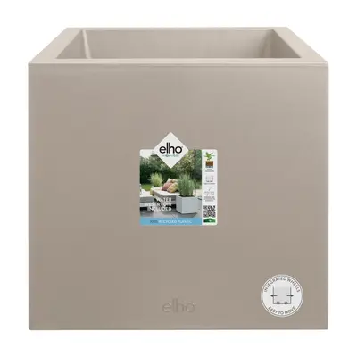 Elho Vivo next vierkant plantenbak met wielen 30cm paddenstoel beige - afbeelding 2