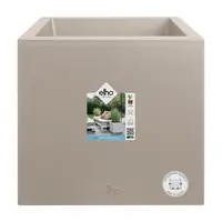 Elho Vivo next vierkant plantenbak met wielen 30cm paddenstoel beige - afbeelding 2