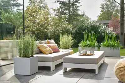 Elho Vivo Next vierkante plantenbak met wielen 40cm living concrete - afbeelding 9