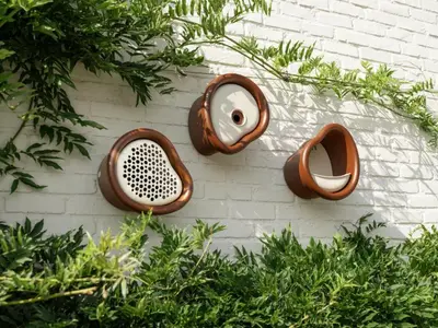 elho vogelhuis organic bird house d25 h28cm Kastanje bruin - afbeelding 9
