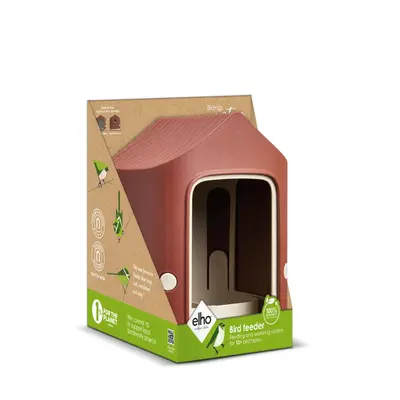 elho vogelvoederhuis cosy bird feeder d18 h23cm Toscaans rood - afbeelding 4