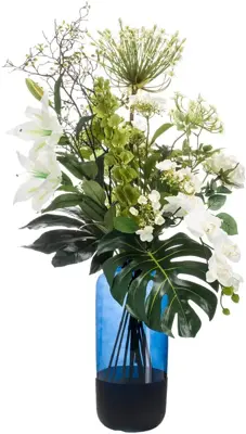 Emerald kunstboeket xl shine 105cm wit - afbeelding 1