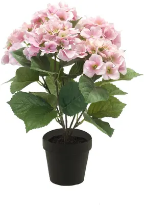 Emerald kunstplant hortensia 40cm roze - afbeelding 1