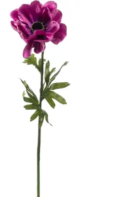 Emerald kunsttak anemone 45cm paars - afbeelding 1