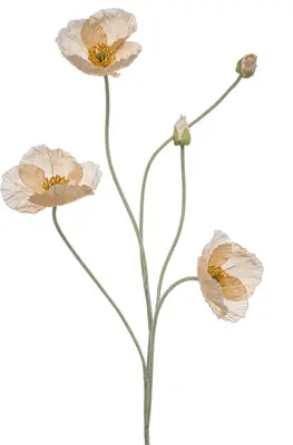 Emerald kunsttak klaproos 110cm perzik - afbeelding 1