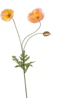 Emerald kunsttak klaproos 75cm perzik - afbeelding 1