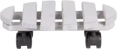 Esschert Design plantentrolley rond hout 28,4 cm grijs - afbeelding 1