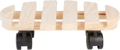 Esschert Design plantentrolley rond hout 28,4 cm naturel - afbeelding 1