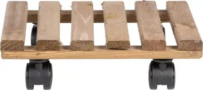 Esschert Design plantentrolley vierkant hout 29 cm bruin - afbeelding 1