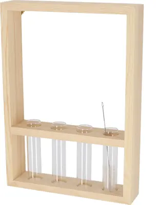 Esschert Design Reageerbuiswandhanger S – 4 Glazen Buisjes