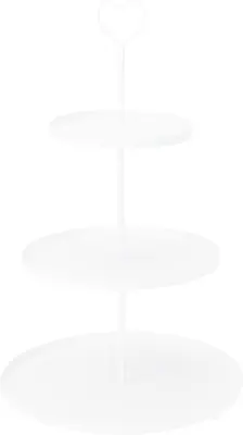 Etagere ijzer 3-laags 30x48cm wit