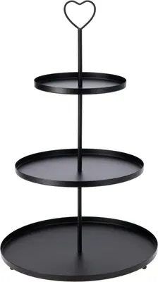 Etagere ijzer 3-laags 30x48cm zwart