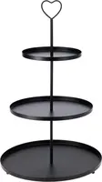 Etagere ijzer 3-laags 30x48cm zwart