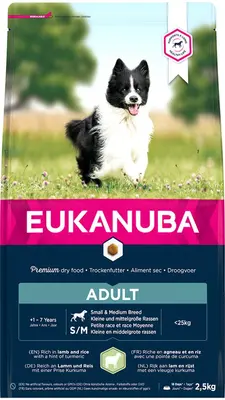 Eukanuba Adult Small/Medium lam & rijst 2,5kg