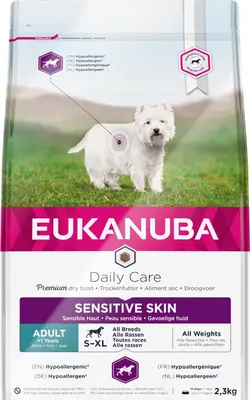 eukanuba daily care dog adult medium sens skin 2.3 kg