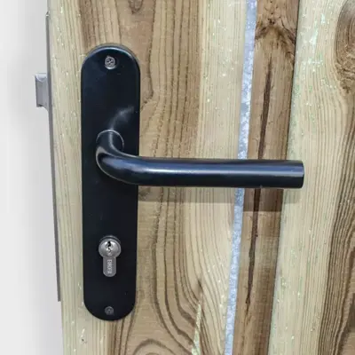 Eurofix deurslotset rvs schild ovaal zwart - afbeelding 2