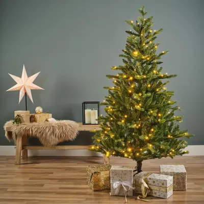 Everlands Allison fir verlichte kunstkerstboom groen 180cm, 320 lampjes - afbeelding 4
