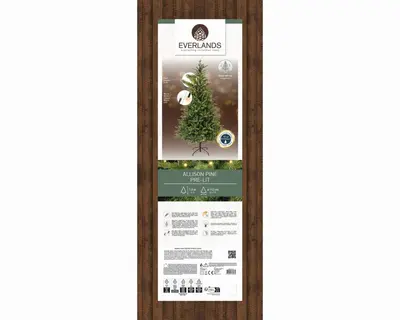 Everlands Allison fir verlichte kunstkerstboom groen 180cm, 320 lampjes - afbeelding 6