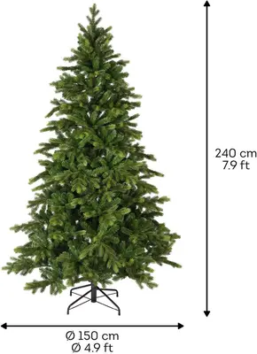 Everlands Galloway spruce grote kunstkerstboom groen 240cm - afbeelding 4