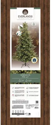 Everlands Geneva fir klassiek verlichte kunstkerstboom groen 180cm, 360 lampjes - afbeelding 2