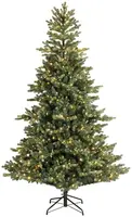 Everlands Geneva fir klassiek verlichte kunstkerstboom met groen 225cm, 600 lampjes - afbeelding 1