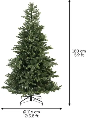 Everlands Geneva fir kunstkerstboom groen 180cm - afbeelding 4