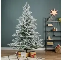 Everlands Grandis fir grote kunstkerstboom besneeuwd groen 240cm - afbeelding 4