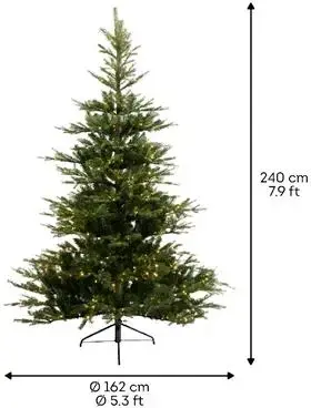 Everlands Grandis fir grote verlichte kunstkerstboom groen 240cm, 700 lampjes - afbeelding 7