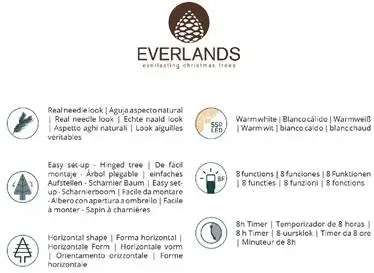 Everlands Grandis fir grote verlichte kunstkerstboom groen 240cm, 700 lampjes - afbeelding 8