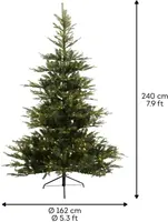 Everlands Grandis fir grote verlichte kunstkerstboom groen 240cm, 700 lampjes - afbeelding 4