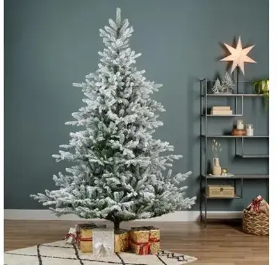 Everlands Grandis fir kunstkerstboom besneeuwd groen 210cm - afbeelding 4
