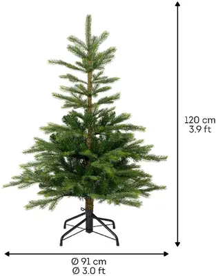 Everlands Grandis fir kunstkerstboom groen 120cm - afbeelding 4