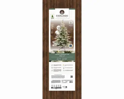 Everlands Grandis Fir verlichte kunstkerstboom besneeuwd groen 180cm, 400 lampjes - afbeelding 7