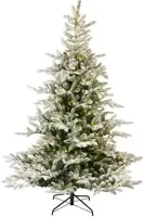 Everlands Grandis fir verlichte kunstkerstboom besneeuwd groen 210cm, 550 lampjes - afbeelding 1