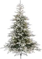 Everlands Grandis Fir verlichte kunstkerstboom besneeuwd groen 180cm, 400 lampjes - afbeelding 1