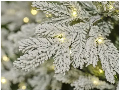 Everlands Grandis Fir verlichte kunstkerstboom besneeuwd groen 180cm, 400 lampjes - afbeelding 2