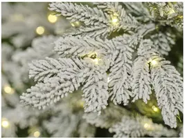 Everlands Grandis Fir verlichte kunstkerstboom besneeuwd groen 180cm, 400 lampjes - afbeelding 2