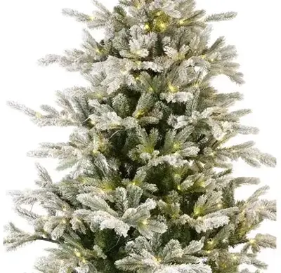 Everlands Grandis fir verlichte kunstkerstboom besneeuwd groen 210cm, 550 lampjes - afbeelding 2