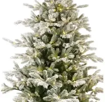 Everlands Grandis fir verlichte kunstkerstboom besneeuwd groen 210cm, 550 lampjes - afbeelding 2