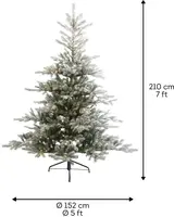 Everlands Grandis fir verlichte kunstkerstboom besneeuwd groen 210cm, 550 lampjes - afbeelding 4