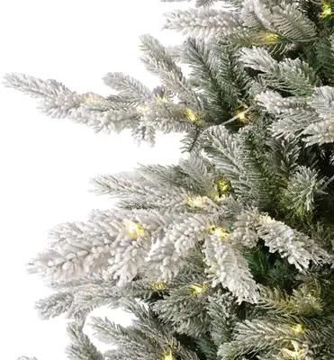 Everlands Grandis Fir verlichte kunstkerstboom besneeuwd groen 180cm, 400 lampjes - afbeelding 3