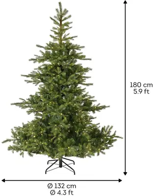 Everlands Grandis fir verlichte kunstkerstboom groen 180cm, 400 lampjes - afbeelding 7