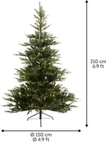 Everlands Grandis fir verlichte kunstkerstboom groen 210cm, 550 lampjes - afbeelding 7