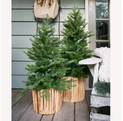 Everlands Grandis verlichte kunstkerstboom op batterijen groen 90cm, 80 lampjes - afbeelding 2